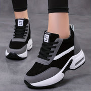 Zapatillas casual de colorblock para mujer con cordones, de caña baja y antideslizantes