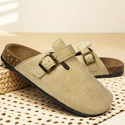 Women's Faux Fur Mules Shoes Casual Summer Slip-On Beige Comfort