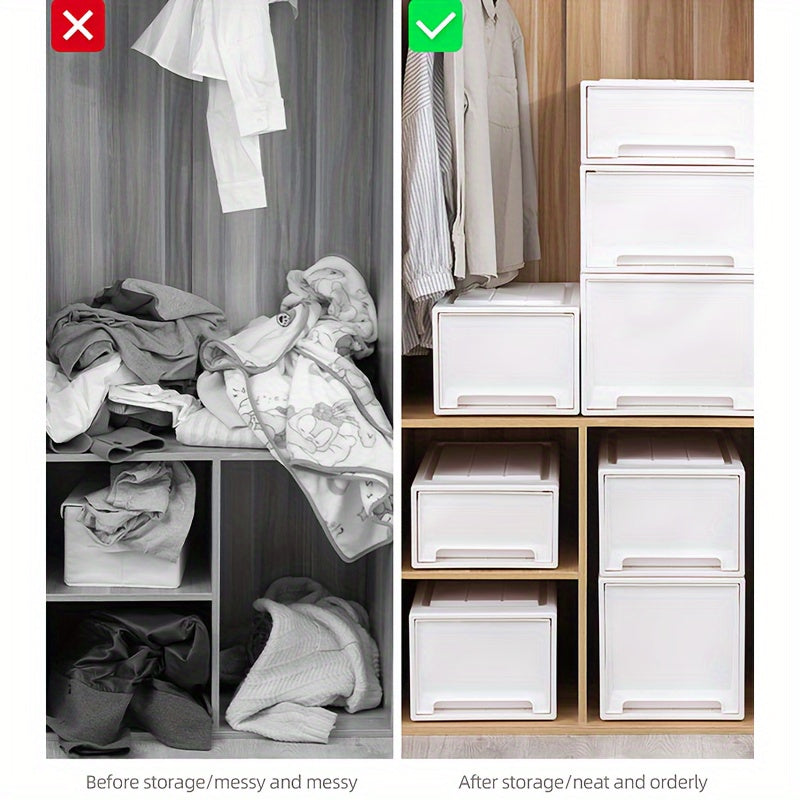 Stackable Plastic Storage Box for Clothes Toys Snacks Books and Sundries