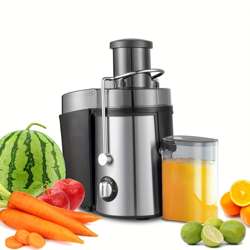 400W Stainless Steel Centrifugal Juicer Machine for Fruit and Vegetable Extraction with 65mm Feed Chute and 3 Speeds