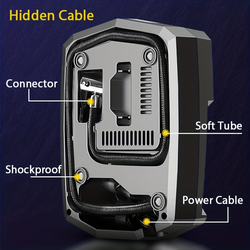 Portable 12V Car Tire Inflator with Digital Display and Multi-Function