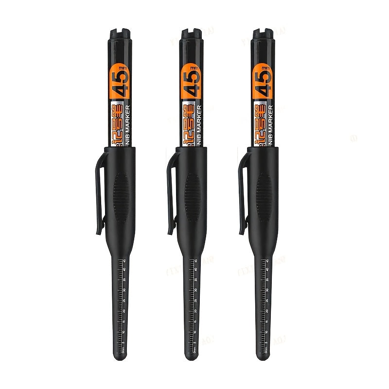 3PCS Multi-Color Marker Pen Set 45mm Deep Hole Long Nib Carpentry