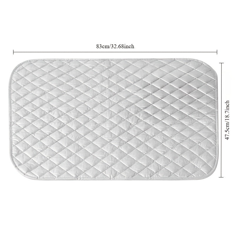 Qalin kumush qoplamali paxta dazmol taxtasi, issiqqa chidamli pad bilan, sayohatchi mehmonxonalar, yotoqxona va ish stoli uchun ideal portativ kulrang dazmol pad.