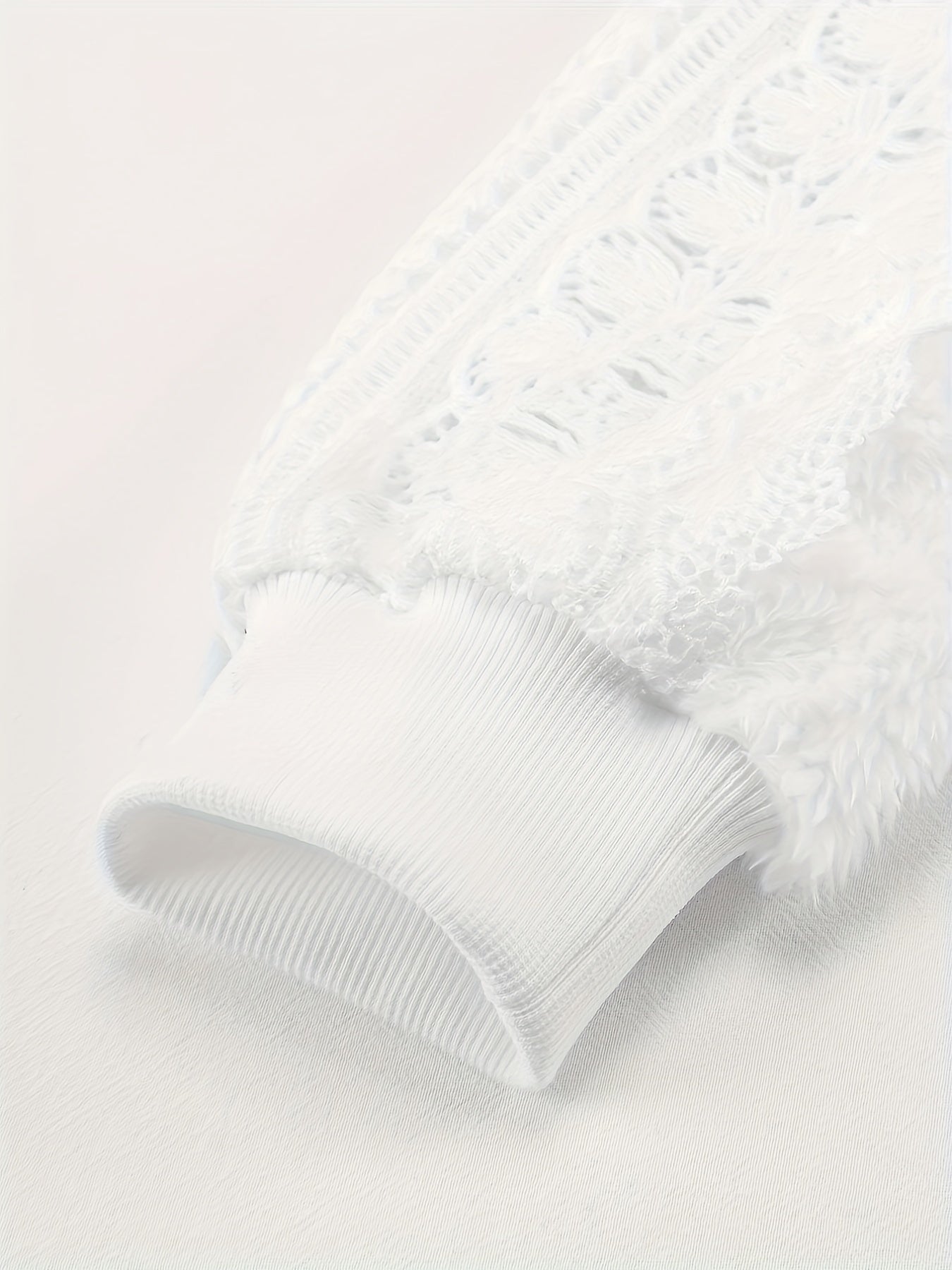 Women's Sleepwear Top Long Sleeve Lace Trim Polyester Solid Crew Neck Spring Summer Fall