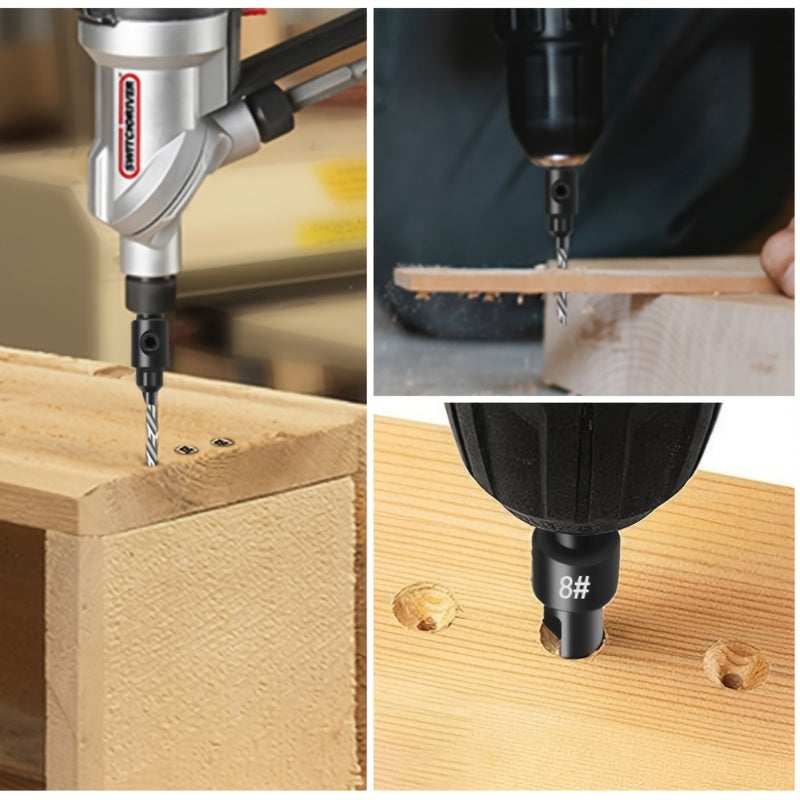 Set of Countersink Drill Bits 5 Pcs for Woodworking Chamfered Adjustable