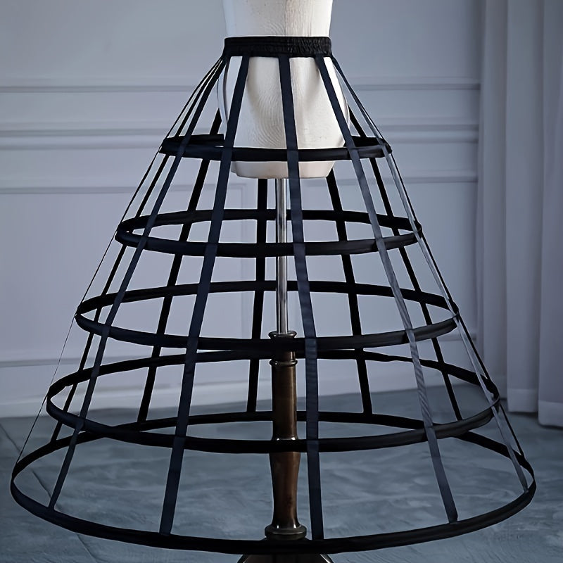 Black and White Hollow-Out Birdcage Petticoat for Wedding Gown and Dress Support
