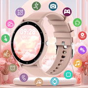 Women's Smart Watch 1.28-Inch Round Screen Fitness Tracker with 123 Sports Modes
