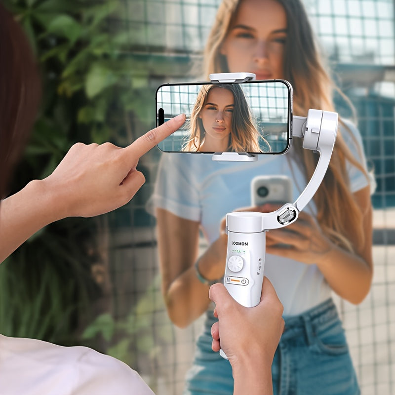 Mobile Phone Gimbal Handheld Stabilizer with Three-Axis Tracking and Live Video