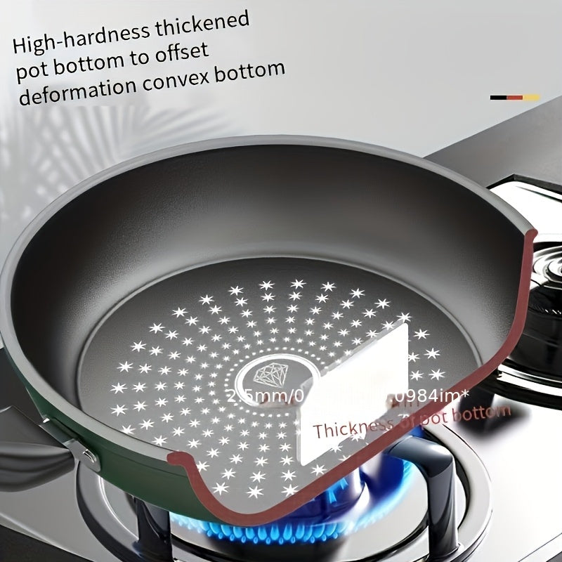 Non-Stick Iron Frying Pan for Induction and Gas Stove Oil-Free Cooking Multi-Function
