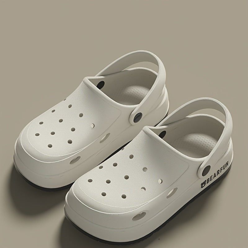 Women's Men's Beige Eva Platform Clogs Non-Slip Cushion Summer Sandals