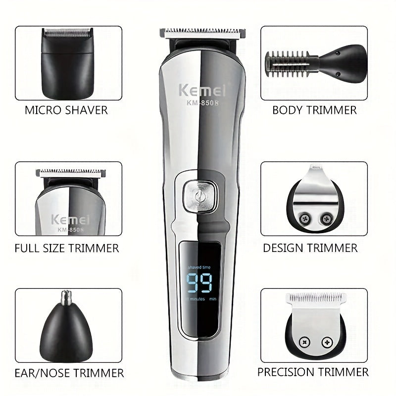 6-in-1 Men's Grooming Kit Cordless Trimmer for Body Beard Nose Hair USB Rechargeable