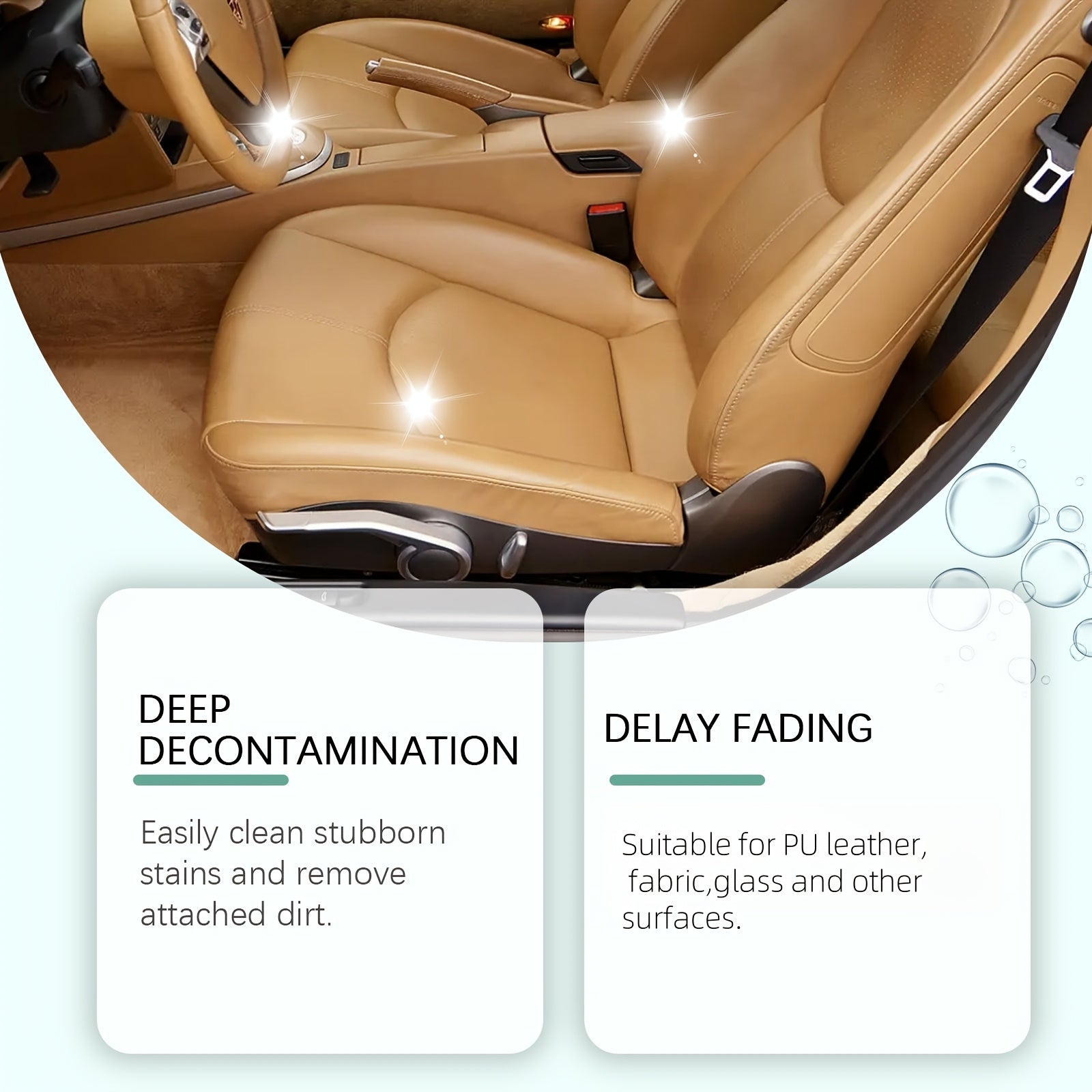 1L Ko'p maqsadli avtomobil o'rindig'ini tozalash uchun mo'ljallangan, charm dog'lari va iflosliklarni olib tashlash uchun