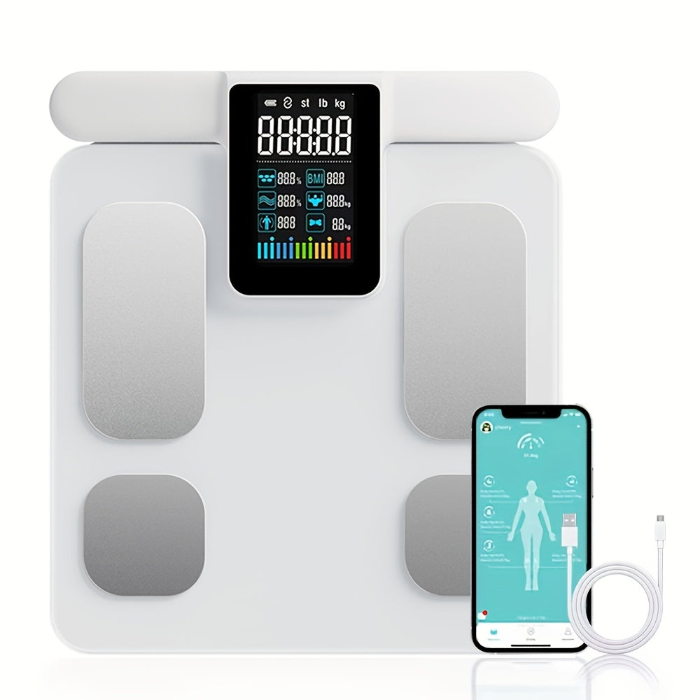 Wireless Smart Body Scale with High Precision Weight Measurement Rechargeable Lithium Battery