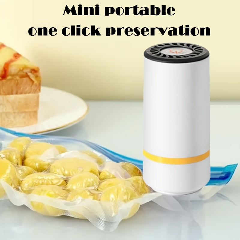 Portable handheld vacuum sealer with USB charging for food storage, automatic operation