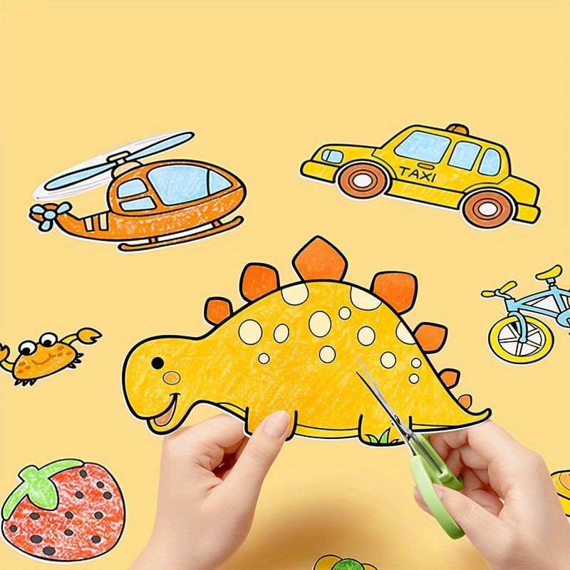 Papel de arte para garabatos extra largo de 6 con desplazamiento para dibujo y coloreo, colores mezclados