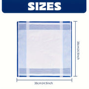 12 ta polyester burkma choyshabli yumshoq so‘riladigan to‘g‘ri to‘rtburchak sochiqlar, ter to‘kilishini tozalash uchun