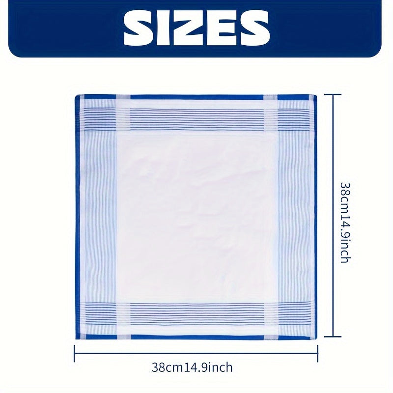 12-Pack Polyester Handkerchiefs Soft Absorbent Fitted Square Towels for Sweat Wiping