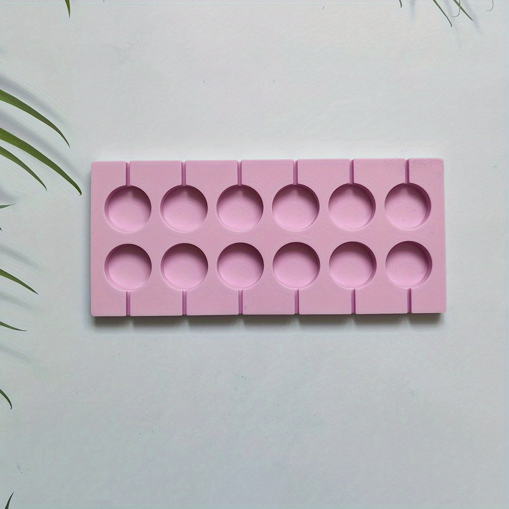 Silicone Lollipop Mold 12-Cavity for Candy Chocolate Baking and Cake Decorating