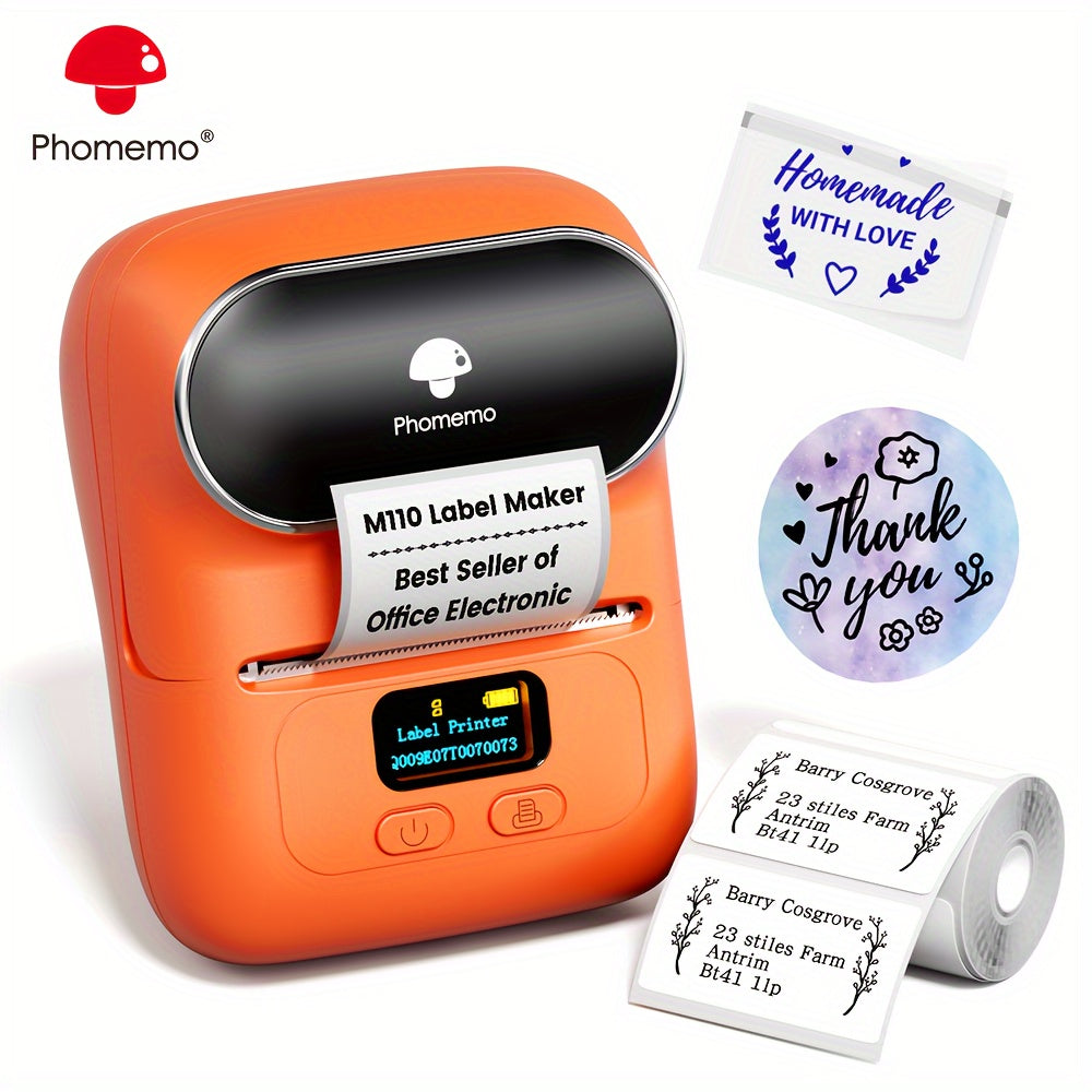 Thermal Label Maker Portable Wireless Printer for Barcodes, Shipping, Retail