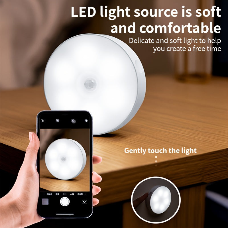 LED Step Lights with Motion Sensor, Adjustable Brightness, Flush Mount, Battery Operated