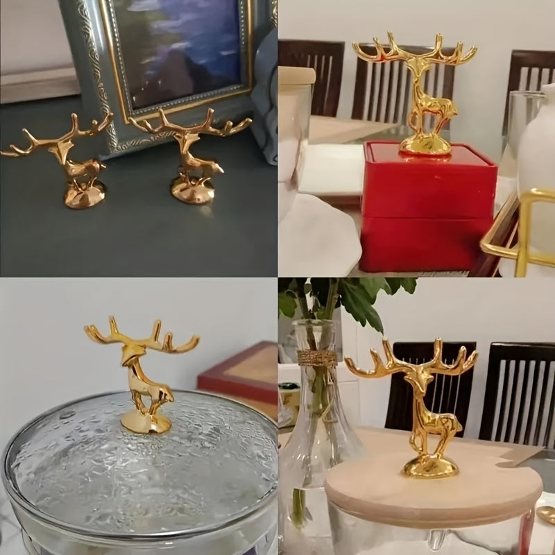 2 dona Oltin Fawn Stol bezaklari Uy va Avtomobil Dekori