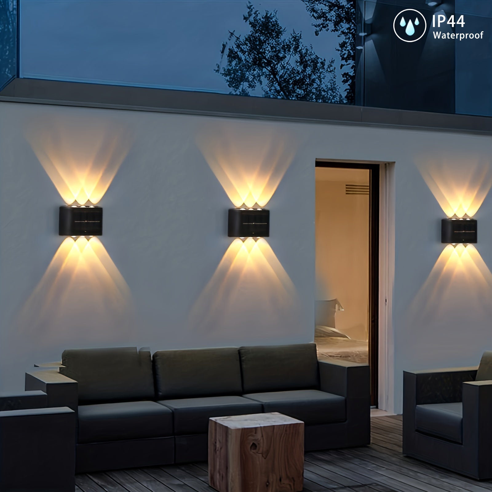 Solar Wall Light Outdoor Garden Landscape Wall Lamp No Wiring Needed