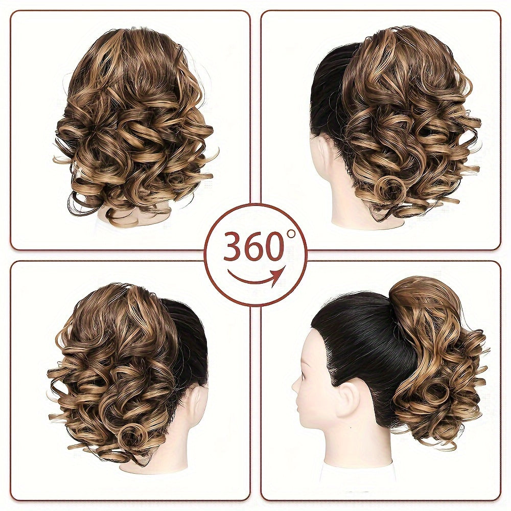Women’s Curly Wavy Synthetic Claw Ponytail Extensions for Instant Volume