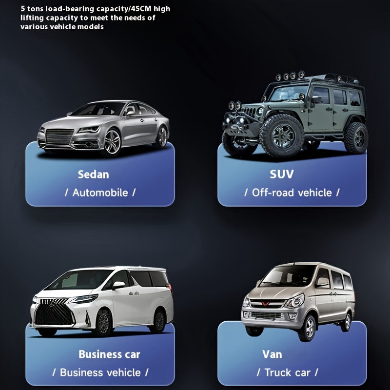 12V Portable Electric Hydraulic Jack with Multifunctional Electric Wrench for Cars SUVs Off-Road Vehicles