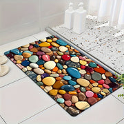Vibrant Pebble Design Ultra Absorbent Non-Skid Bathroom Kitchen Rug
