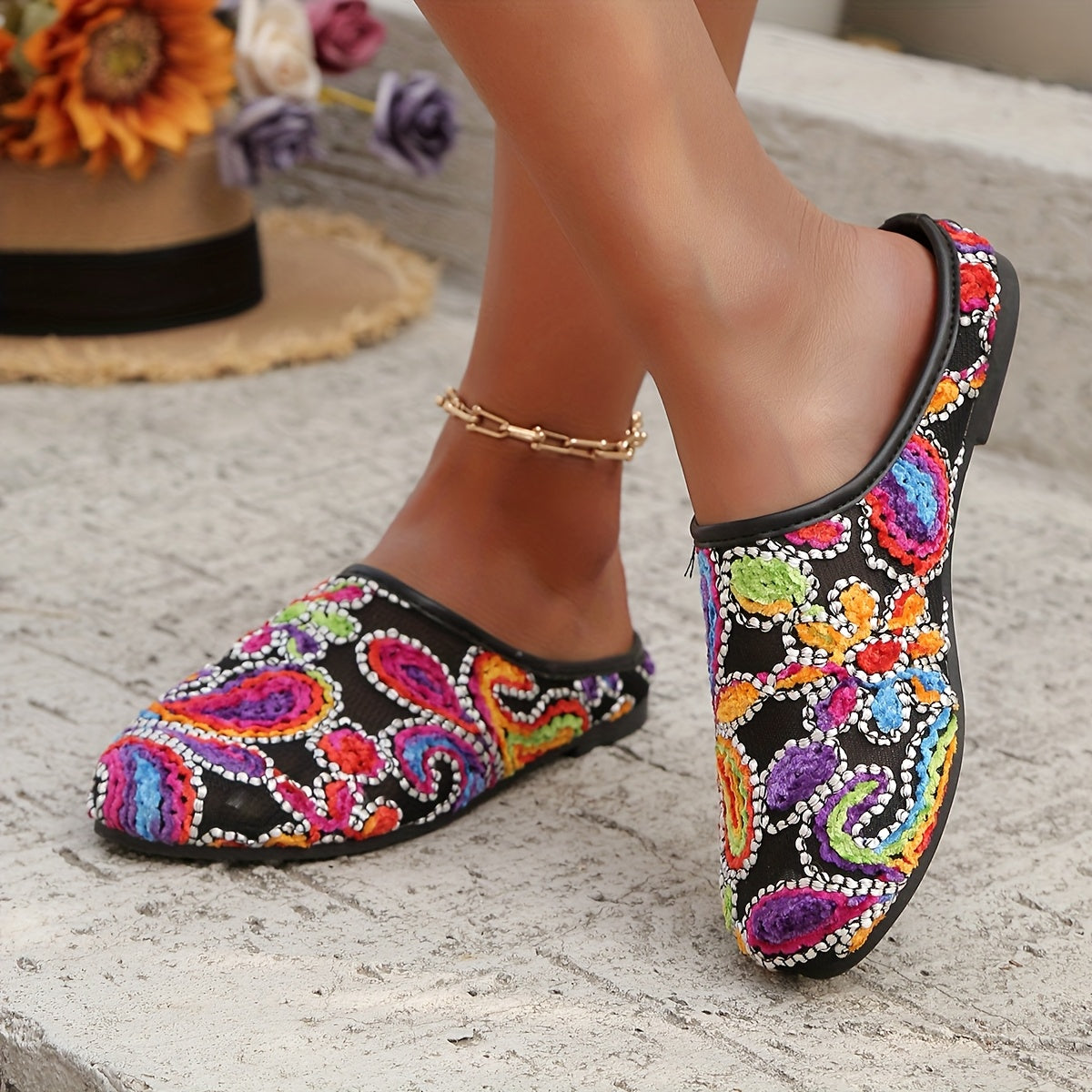 Women's Breathable Lightweight Slip-On Flat Shoes Sock Sneakers All-Season