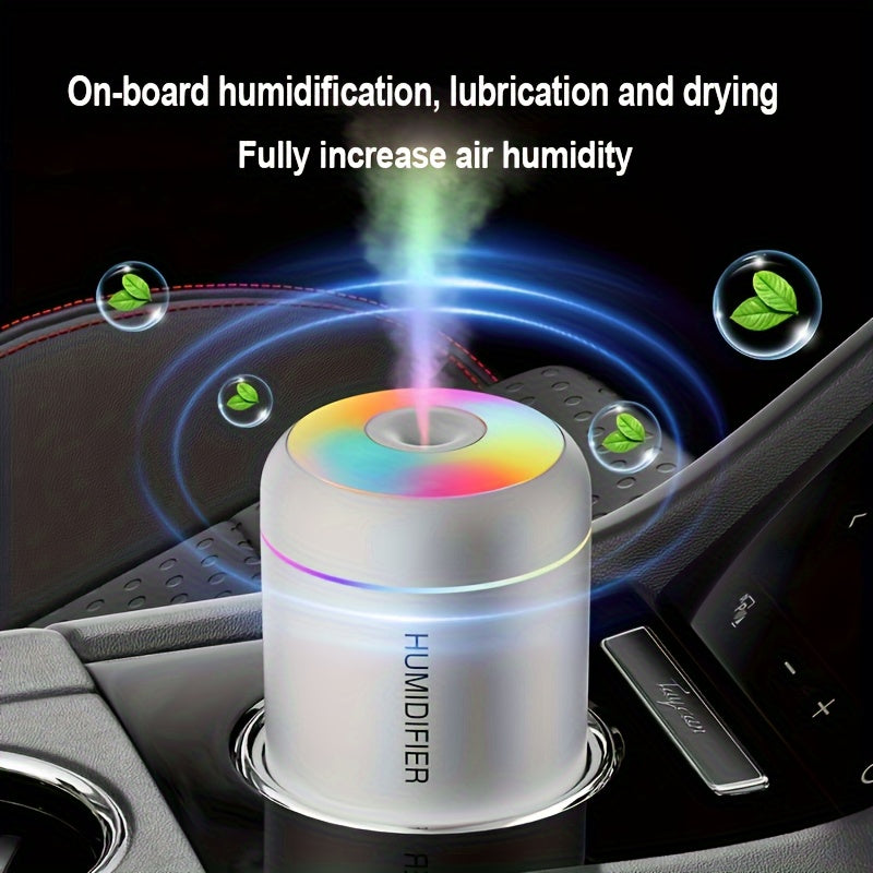 Mini USB Humidifier with Colorful Ambient Lighting Quiet Operation for Desk Car Office