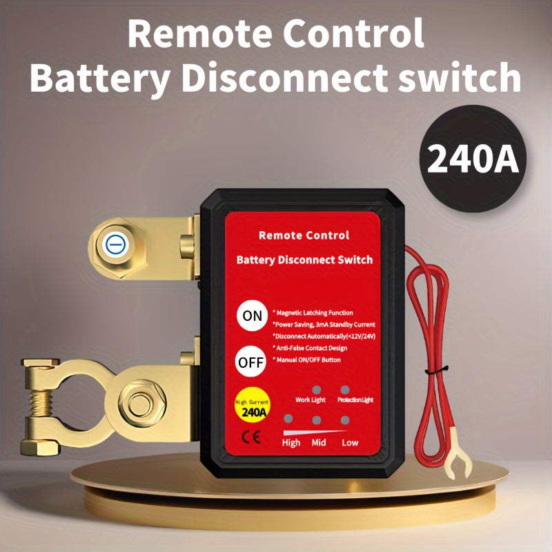 Remote Car Battery Disconnect Switch 12V Auto Power Off for Vehicles and RVs