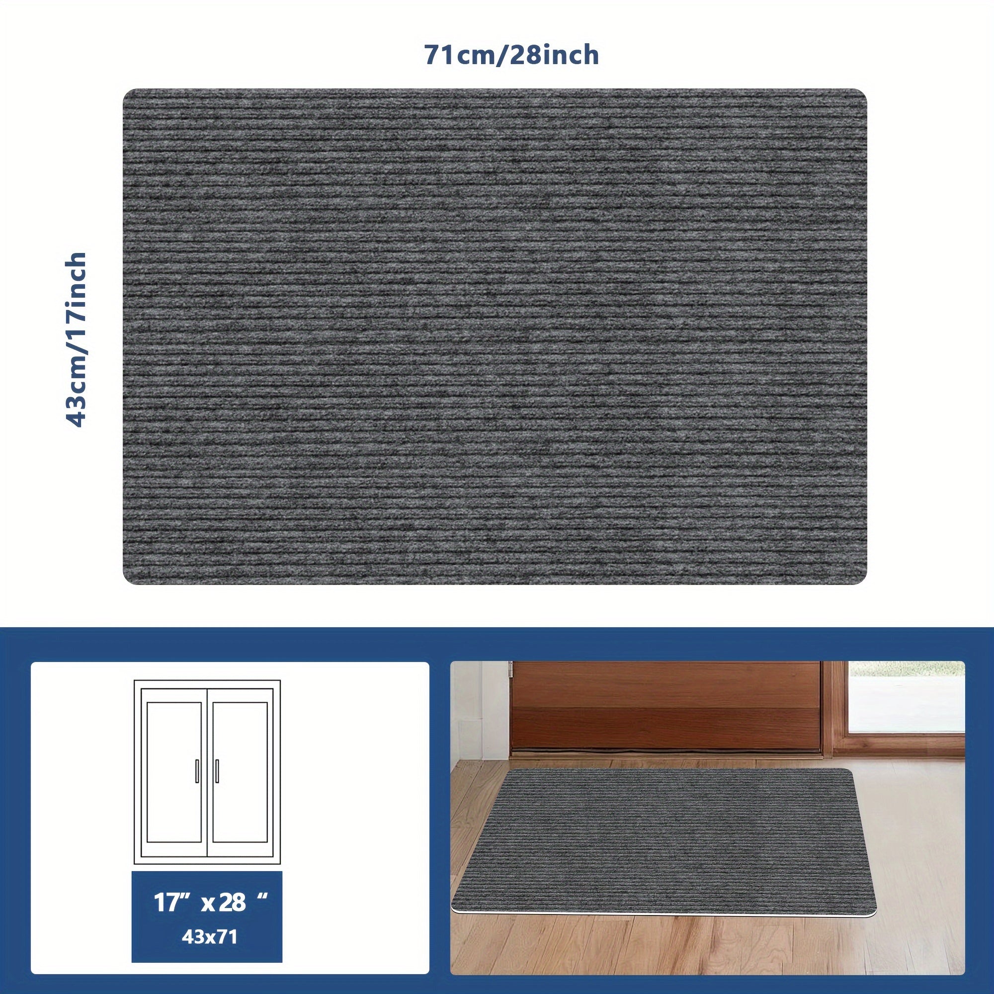Ultra-Absorbent Door Mat Non-Slip Backing Machine Washable for Entryways and Kitchens