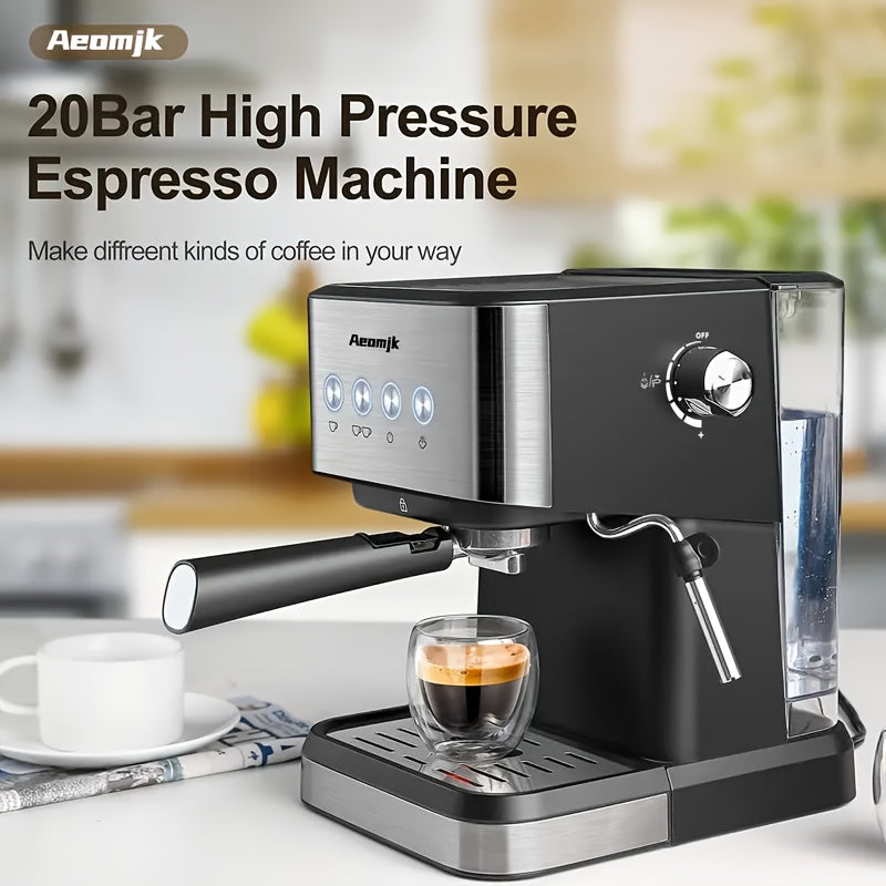 Semi-Automatic Espresso Machine with Steam Milk Foam 20 Bar Pump 1.5L