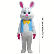 Adult Easter Bunny Mascot Costume Cartoon Knit Fabric for Parties and Promotions