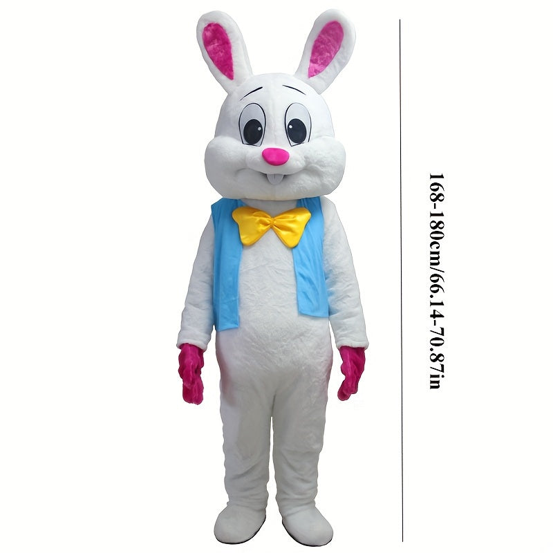 Adult Easter Bunny Mascot Costume Cartoon Knit Fabric for Parties and Promotions