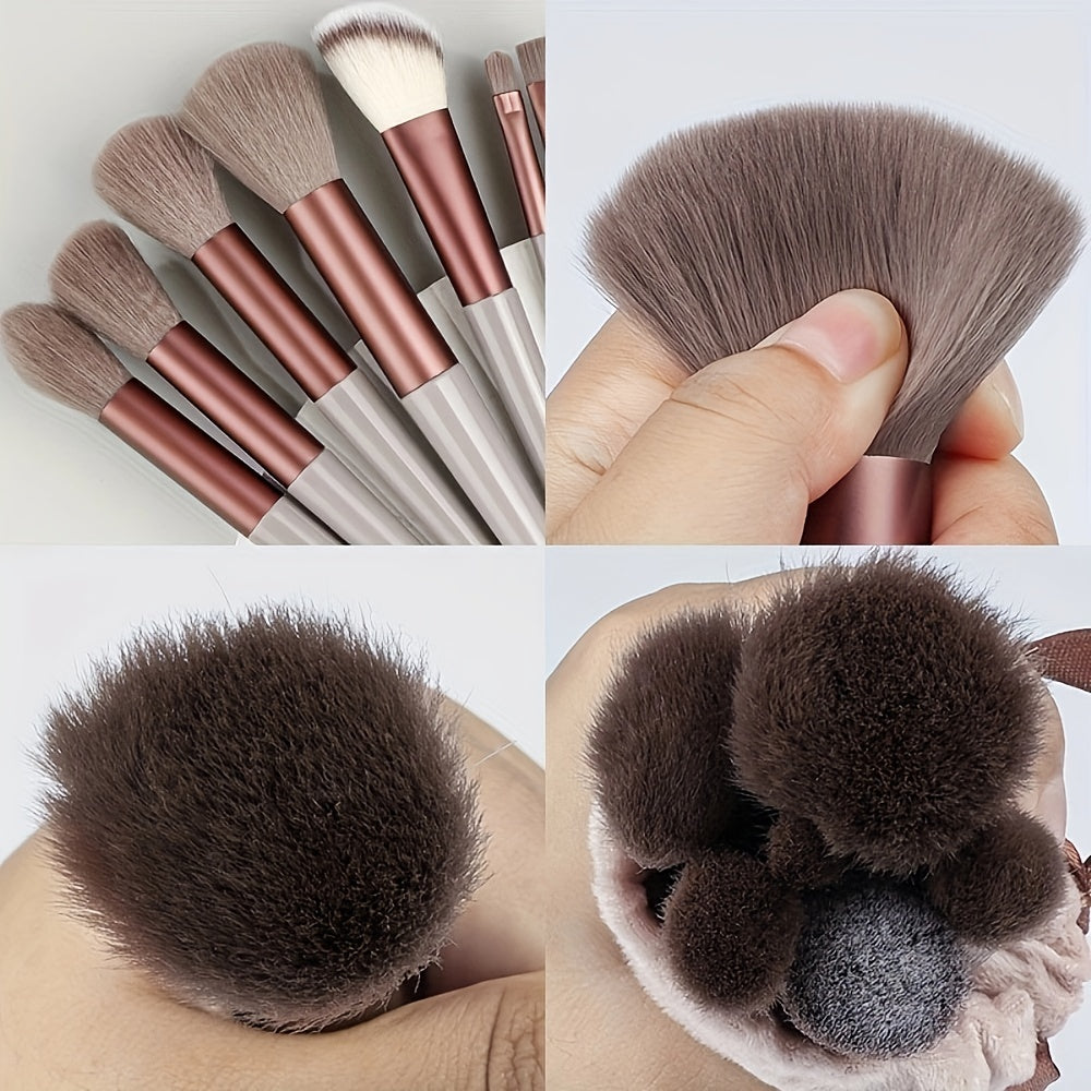 13pcs Makeup Brush Set Nylon Bristles Professional Fluffy for Face Eyeshadow Blush