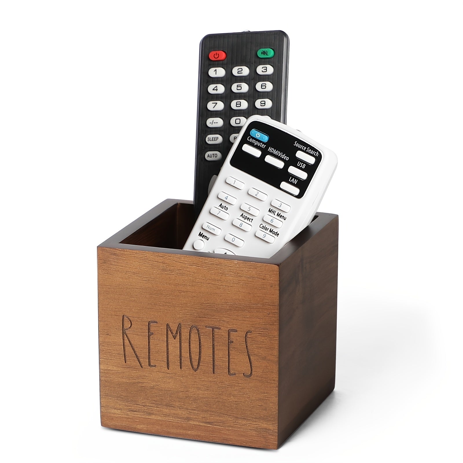 Acacia yog'ochli masofadan boshqarish uchun tashkilotchi, vintage fermachilik stol uchun 2-3 ta masofadan boshqarish uchun mo'ljallangan.