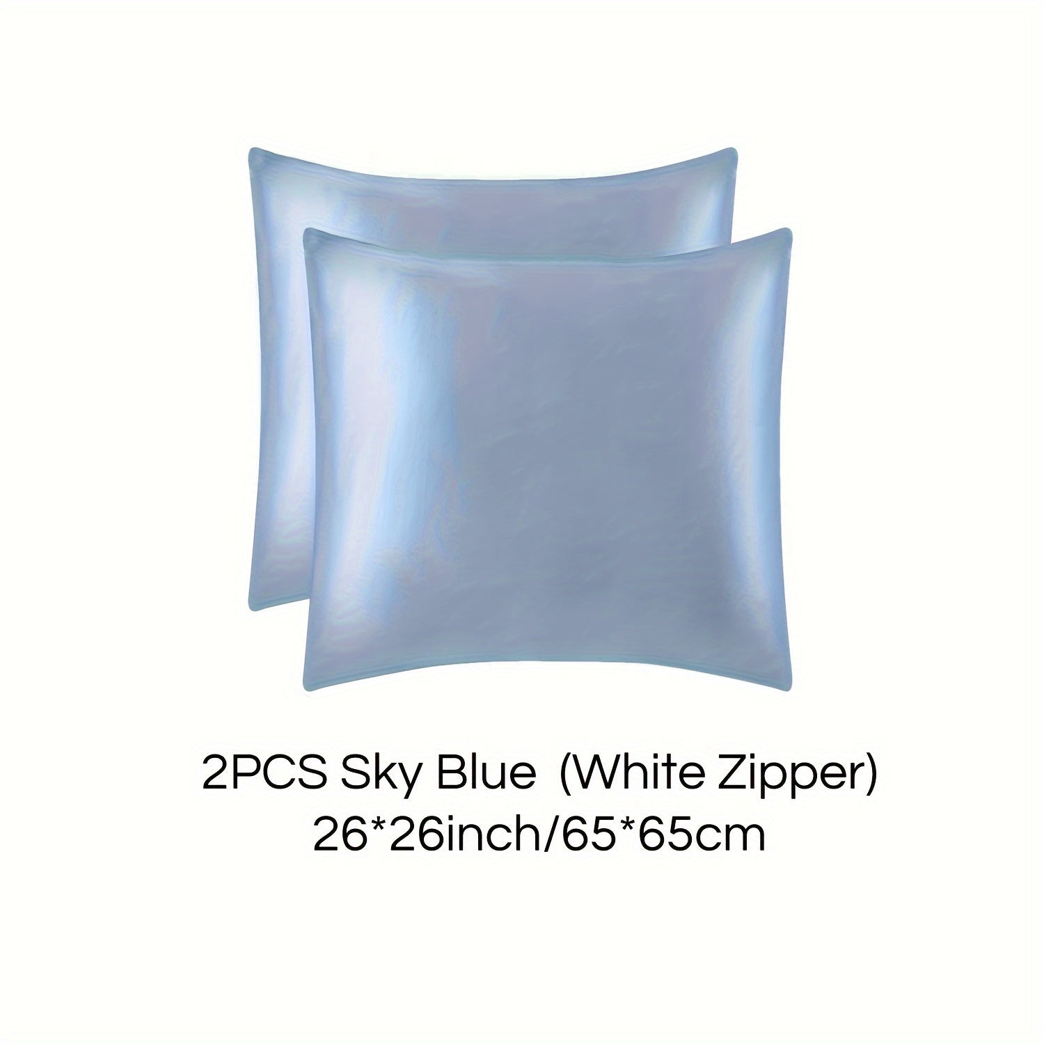 Set of 2 Mulberry Silk Pillowcases Hypoallergenic Satin Weave Solid Color Invisible Zipper Machine Washable Skin Hair Care