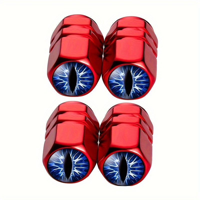 4pcs Blue Aluminum Alloy Tire Valve Stem Caps for Cars Motorcycles Trucks Bicycles