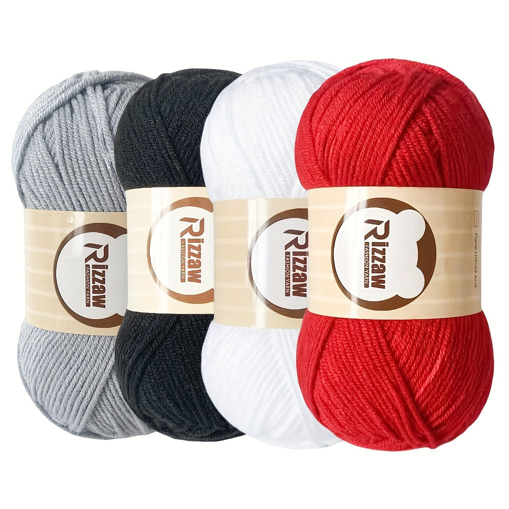 Morandi Color Yarn Set with 4 Strands 50g for Crochet Projects Blanket Clothes Tote Bag Slippers