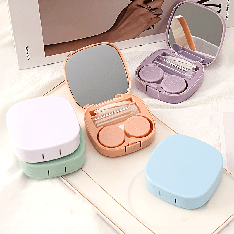 Women's Compact Storage Case With Mirror, Tweezers, Tools and Travel Bottles