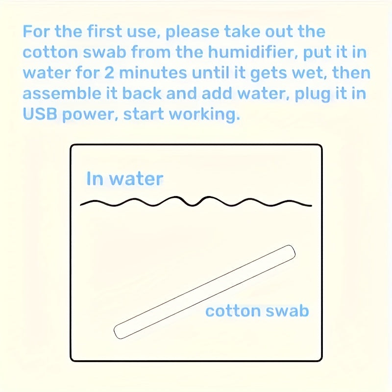 Мини-увлажнитель воздуха с USB, портативный, с 3 цветными ночными огнями, бесшумная работа для спальни, стола, автомобиля