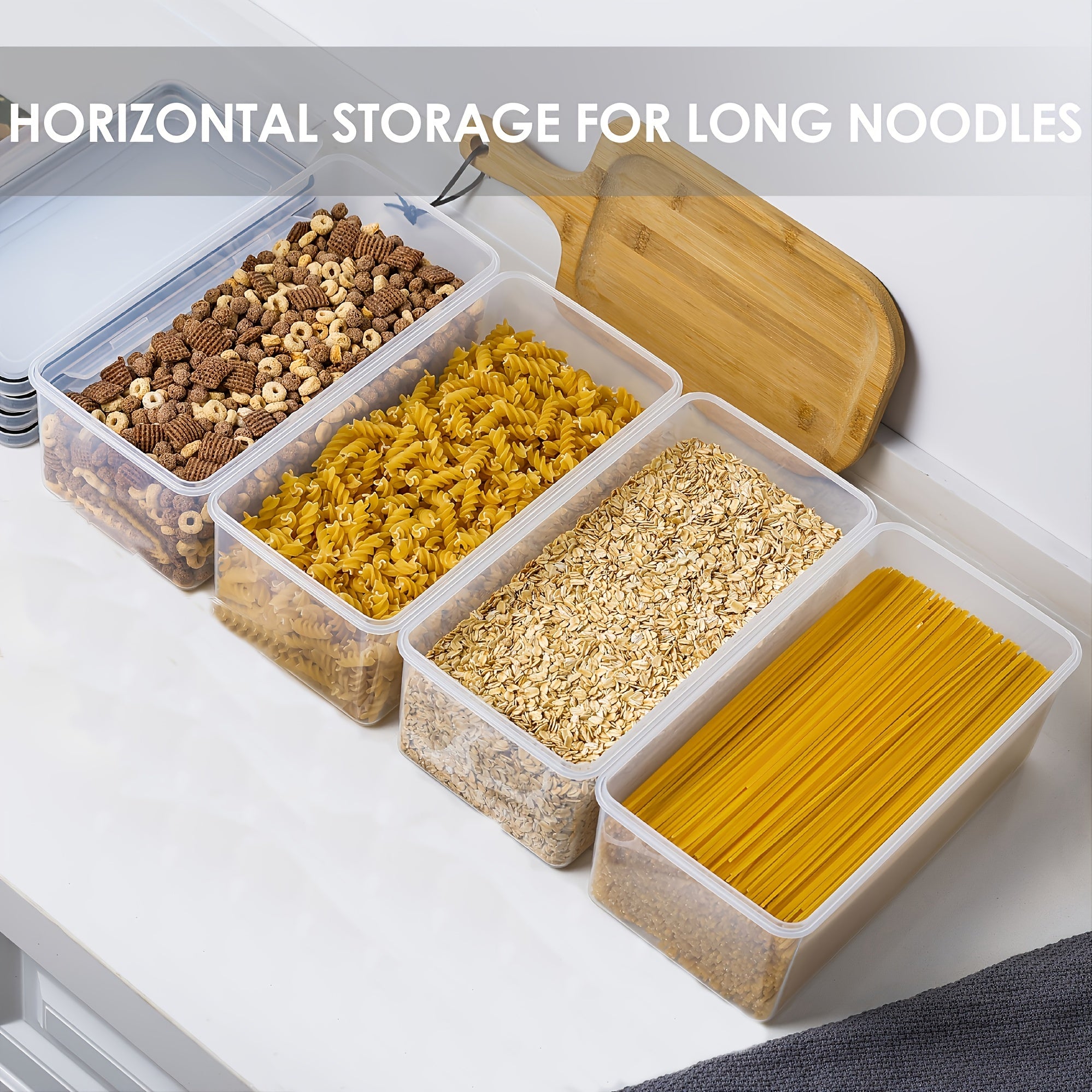 Airtight Plastic Food Storage Containers 1/2/3pcs Stackable Pantry Organizer