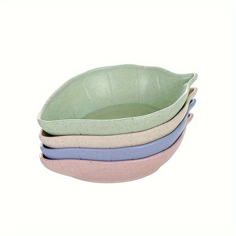 Juego de platos pequeños en forma de hoja para salsas, condimentos y aperitivos