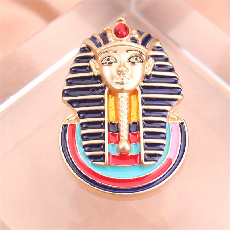 Elegant Rhinestone Pharaoh Brooch Pin Irregular Shape for Clothing Bags Hats