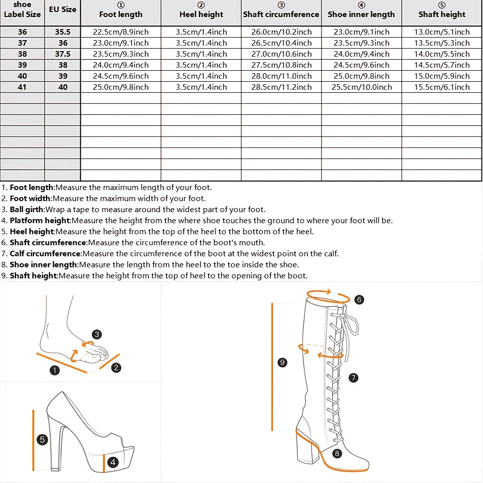 Ayollar uchun qishki sun’iy charmli yopishqoqsiz, oddiy, tizzaga qadar bo‘lgan botinkalar, zippersiz