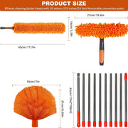 Телескопический комплект для уборки с удлинителем 20 футов, ручка из нержавеющей стали, для очистки высоких потолков