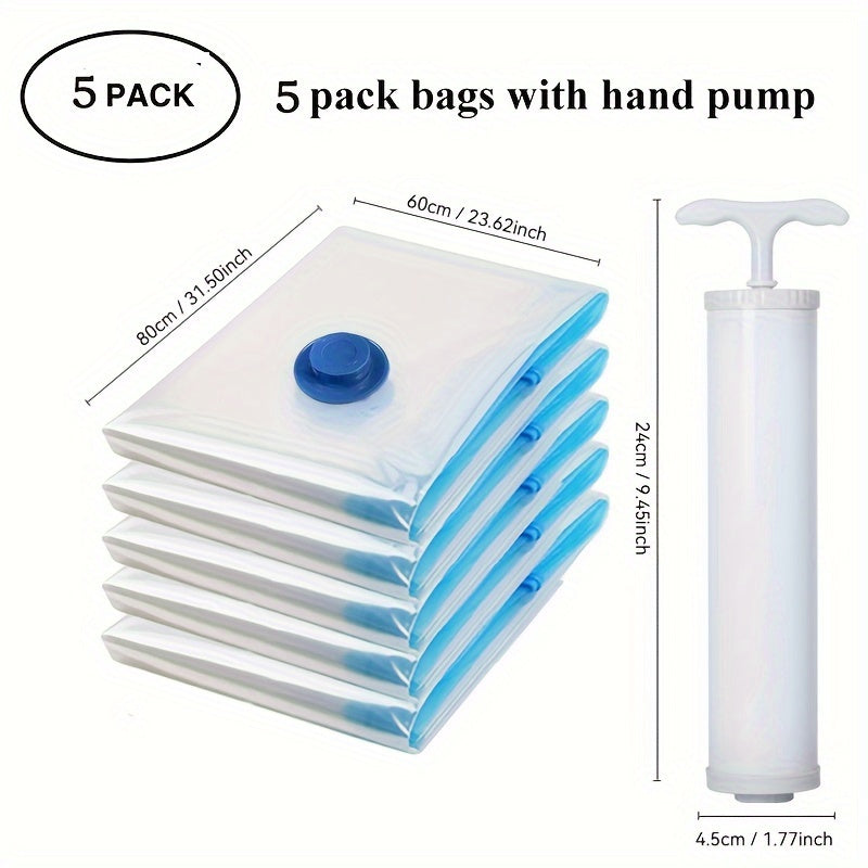 3-5 ta vakuum saqlash sumkasi to'plami kiyimlar va yostiqlar uchun joyni tejovchi