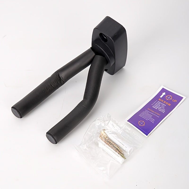 Stainless Steel Wall Mount Guitar Holder Adjustable Non-Slip Black